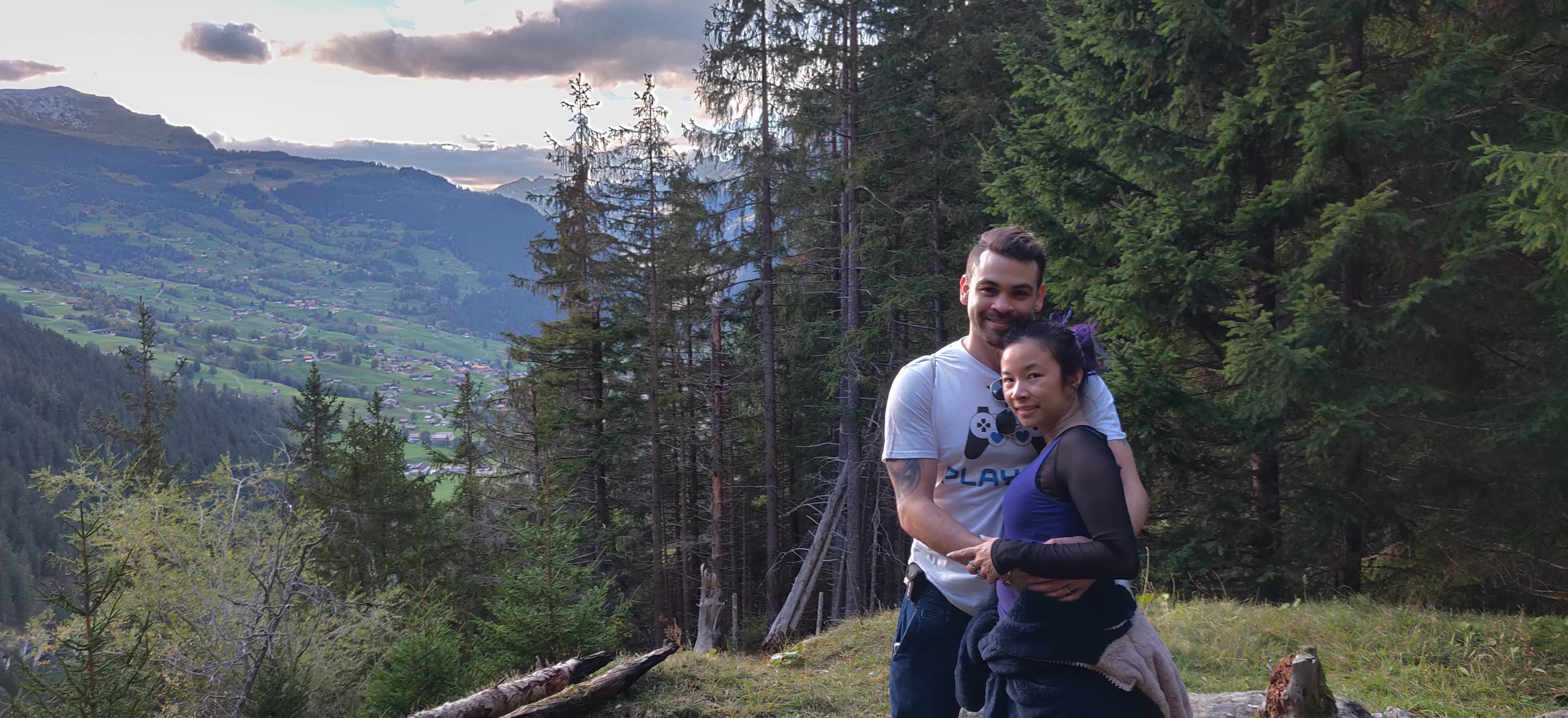 Chris and his partner in the mountains